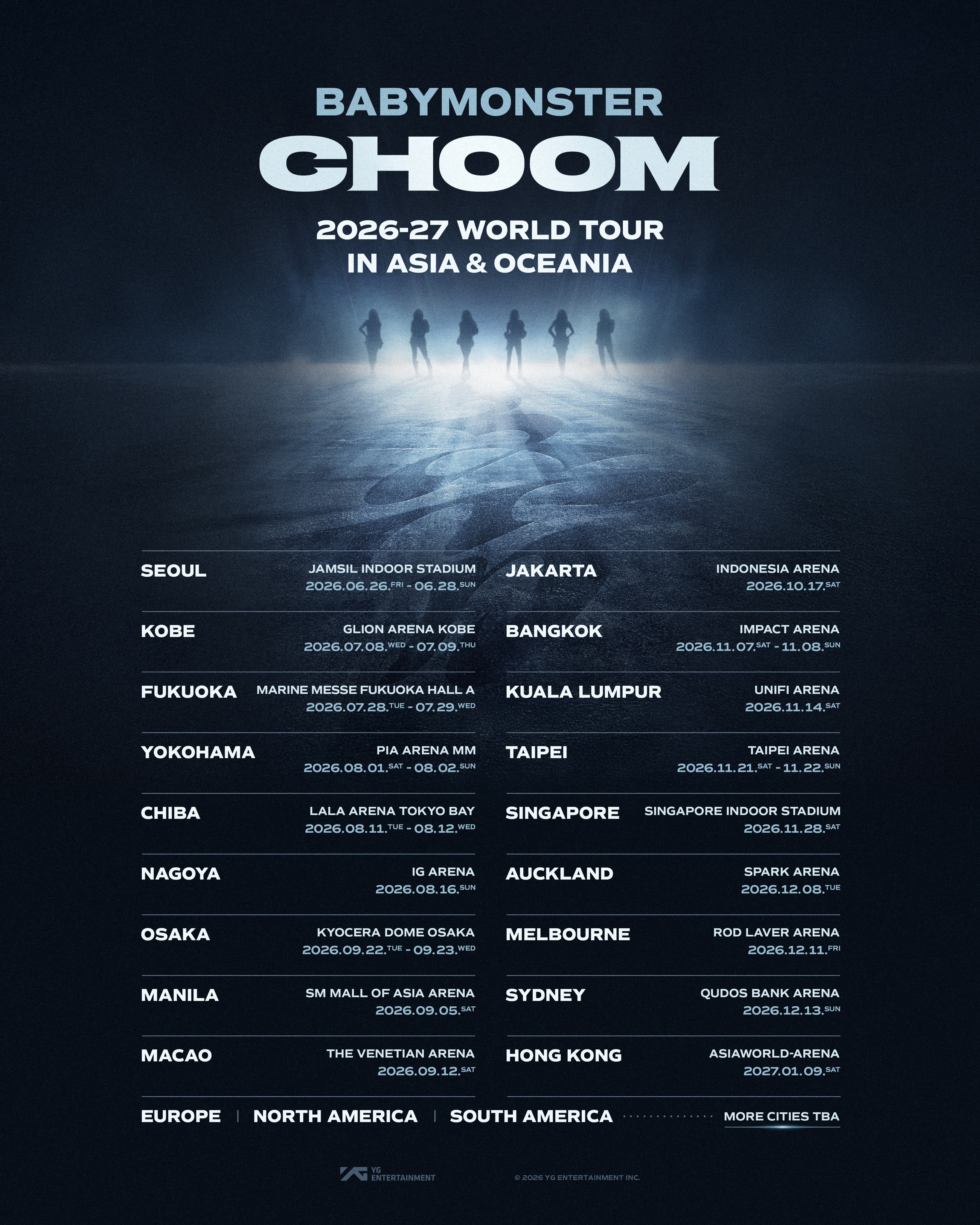 BABYMONSTER Choom World Tour Poster 2026–2027