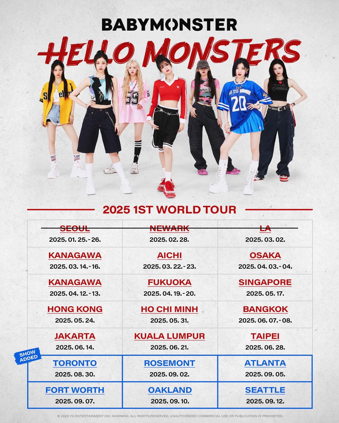 BABYMONSTER Hello Monsters World Tour Poster 2026